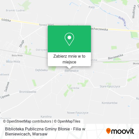 Mapa Biblioteka Publiczna Gminy Błonie - Filia w Bieniewicach