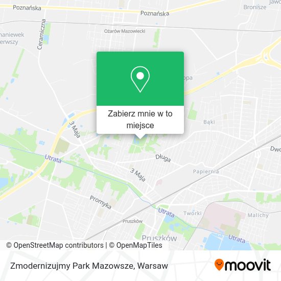 Mapa Zmodernizujmy Park Mazowsze