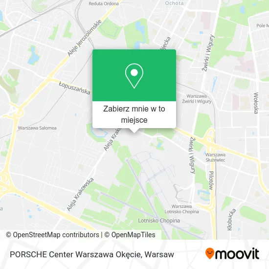 Mapa PORSCHE Center Warszawa Okęcie