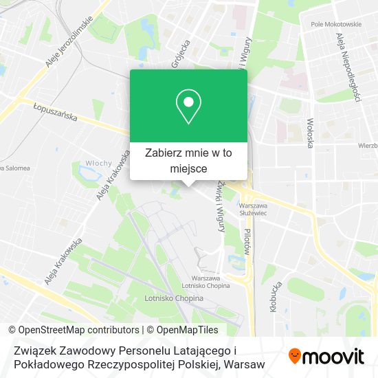 Mapa Związek Zawodowy Personelu Latającego i Pokładowego Rzeczypospolitej Polskiej