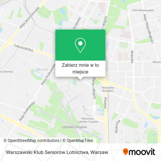 Mapa Warszawski Klub Seniorów Lotnictwa