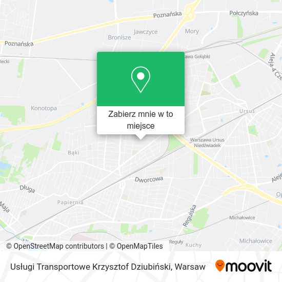 Mapa Usługi Transportowe Krzysztof Dziubiński