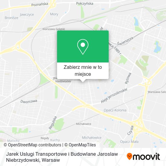 Mapa Jarek Uslugi Transportowe i Budowlane Jaroslaw Niebrzydowski