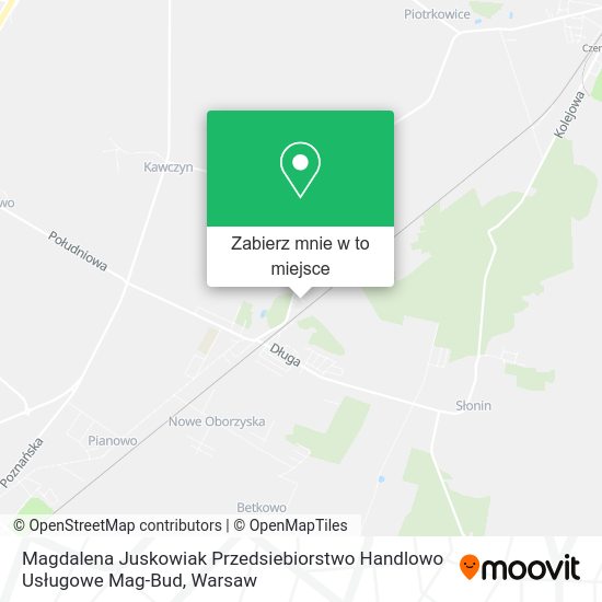 Mapa Magdalena Juskowiak Przedsiebiorstwo Handlowo Usługowe Mag-Bud