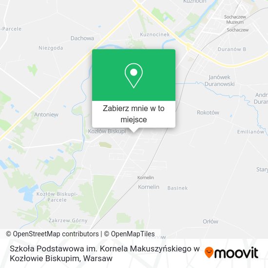 Mapa Szkoła Podstawowa im. Kornela Makuszyńskiego w Kozłowie Biskupim