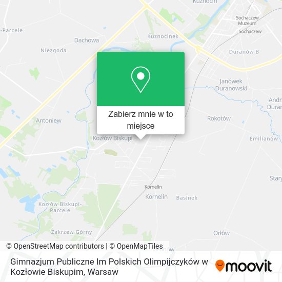 Mapa Gimnazjum Publiczne Im Polskich Olimpijczyków w Kozłowie Biskupim