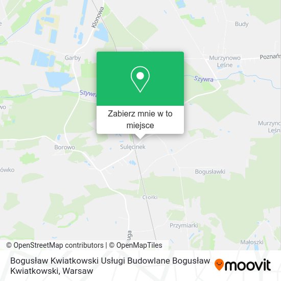 Mapa Bogusław Kwiatkowski Usługi Budowlane Bogusław Kwiatkowski