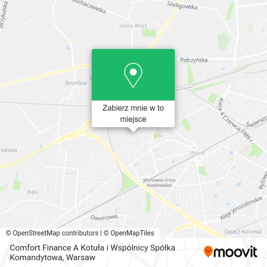 Mapa Comfort Finance A Kotuła i Wspólnicy Spółka Komandytowa