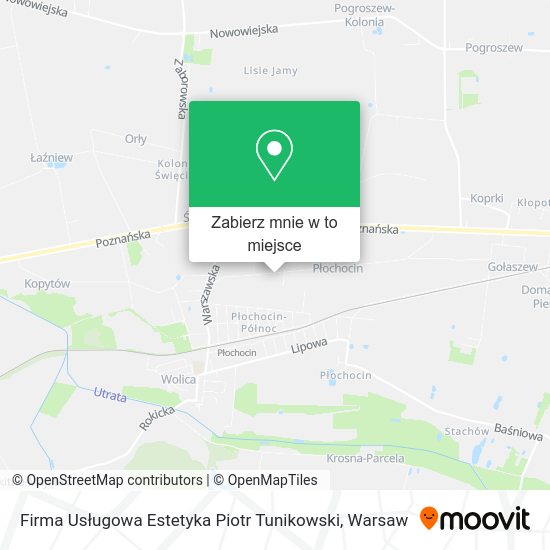 Mapa Firma Usługowa Estetyka Piotr Tunikowski