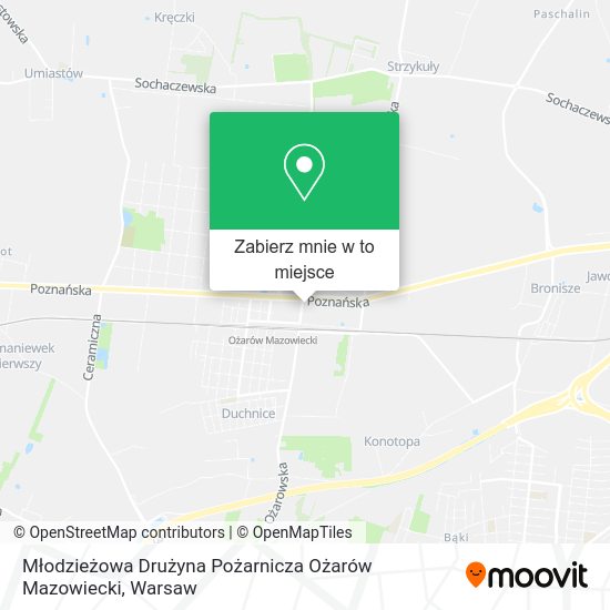 Mapa Młodzieżowa Drużyna Pożarnicza Ożarów Mazowiecki