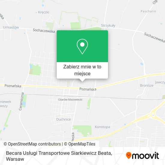 Mapa Becara Usługi Transportowe Siarkiewicz Beata