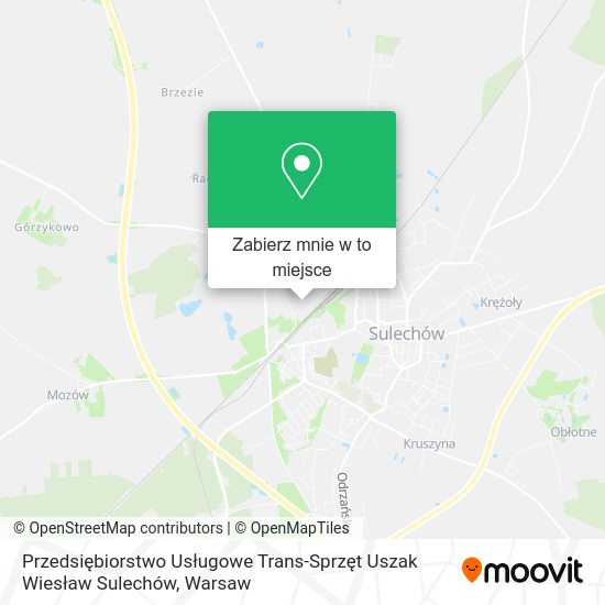 Mapa Przedsiębiorstwo Usługowe Trans-Sprzęt Uszak Wiesław Sulechów