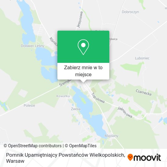 Mapa Pomnik Upamiętniajcy Powstańców Wielkopolskich