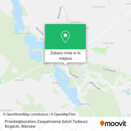 Mapa Przedsiębiorstwo Zaopatrzenia Szkół Tadeusz Bogacki