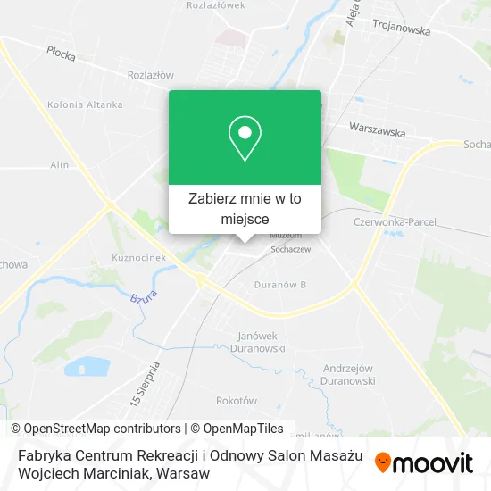Mapa Fabryka Centrum Rekreacji i Odnowy Salon Masażu Wojciech Marciniak