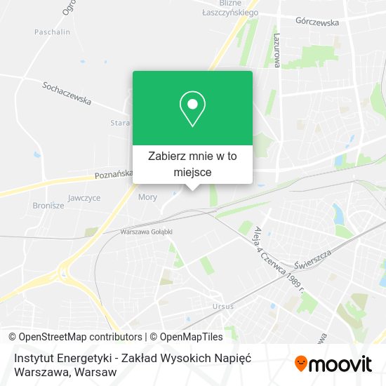 Mapa Instytut Energetyki - Zakład Wysokich Napięć Warszawa