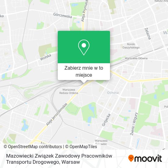 Mapa Mazowiecki Związek Zawodowy Pracowników Transportu Drogowego