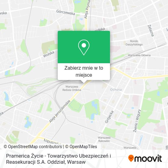 Mapa Pramerica Życie - Towarzystwo Ubezpieczeń i Reasekuracji S.A. Oddział