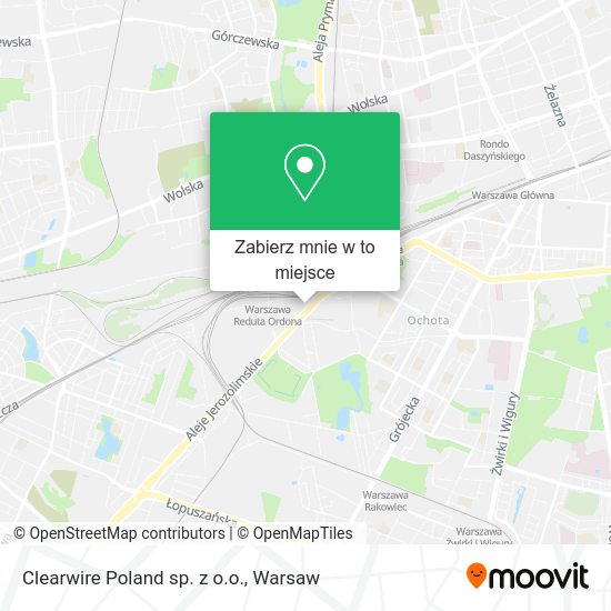 Mapa Clearwire Poland sp. z o.o.