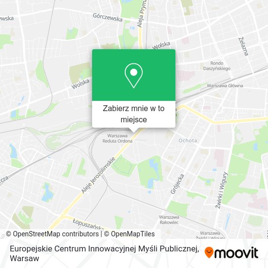 Mapa Europejskie Centrum Innowacyjnej Myśli Publicznej