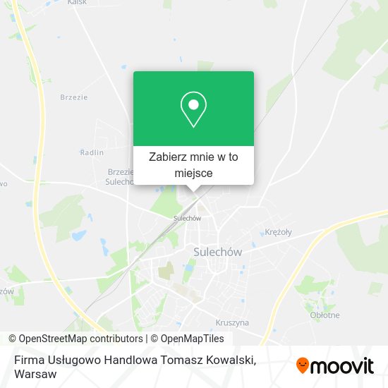 Mapa Firma Usługowo Handlowa Tomasz Kowalski