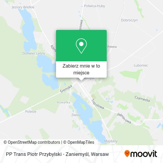 Mapa PP Trans Piotr Przybylski - Zaniemyśl