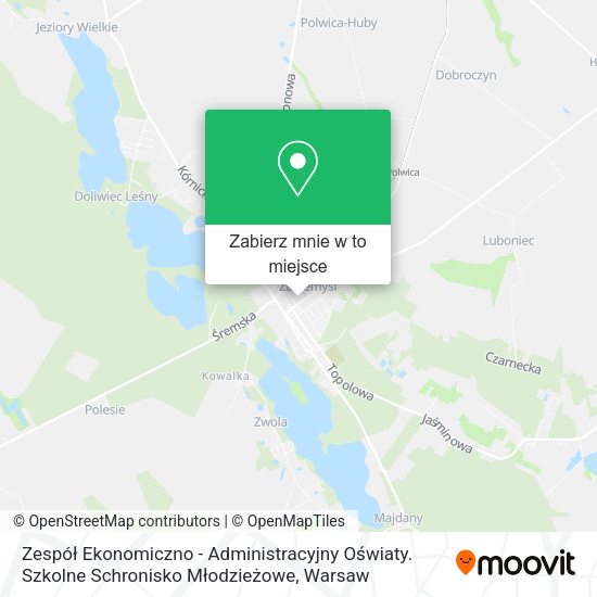 Mapa Zespół Ekonomiczno - Administracyjny Oświaty. Szkolne Schronisko Młodzieżowe