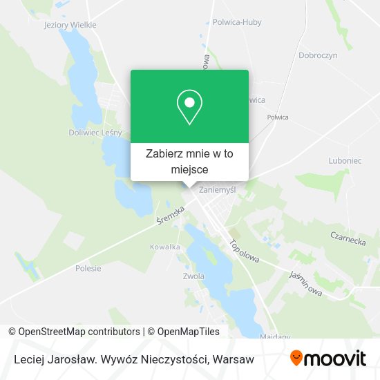 Mapa Leciej Jarosław. Wywóz Nieczystości