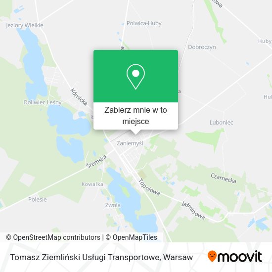 Mapa Tomasz Ziemliński Usługi Transportowe