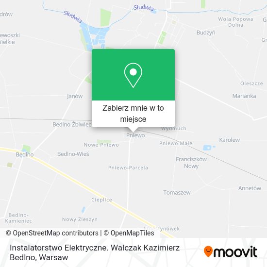 Mapa Instalatorstwo Elektryczne. Walczak Kazimierz Bedlno