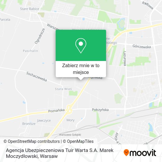 Mapa Agencja Ubezpieczeniowa Tuir Warta S.A. Marek Moczydłowski