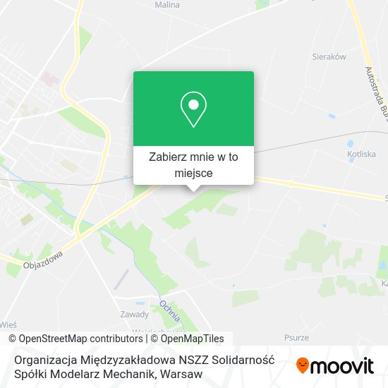 Mapa Organizacja Międzyzakładowa NSZZ Solidarność Spółki Modelarz Mechanik