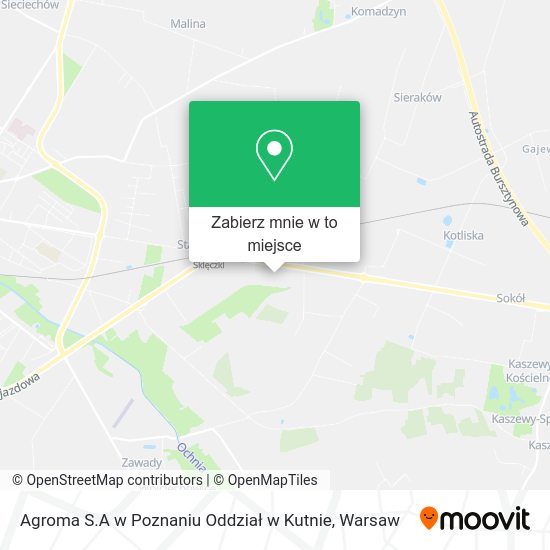 Mapa Agroma S.A w Poznaniu Oddział w Kutnie