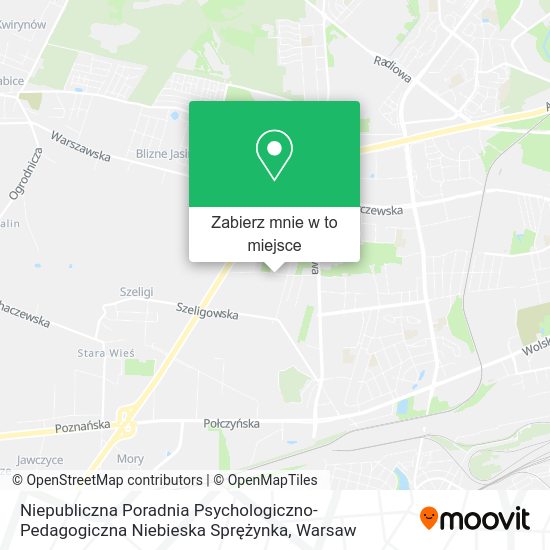 Mapa Niepubliczna Poradnia Psychologiczno-Pedagogiczna Niebieska Sprężynka