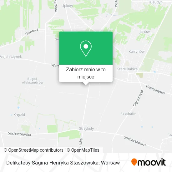 Mapa Delikatesy Sagina Henryka Staszowska