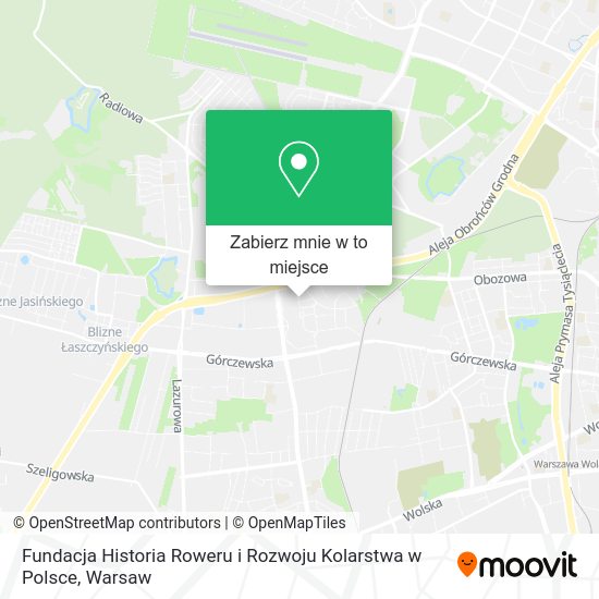 Mapa Fundacja Historia Roweru i Rozwoju Kolarstwa w Polsce