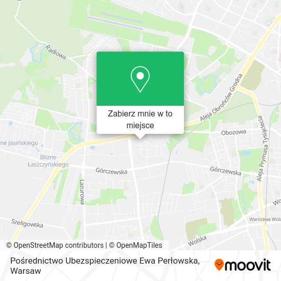 Mapa Pośrednictwo Ubezspieczeniowe Ewa Perłowska