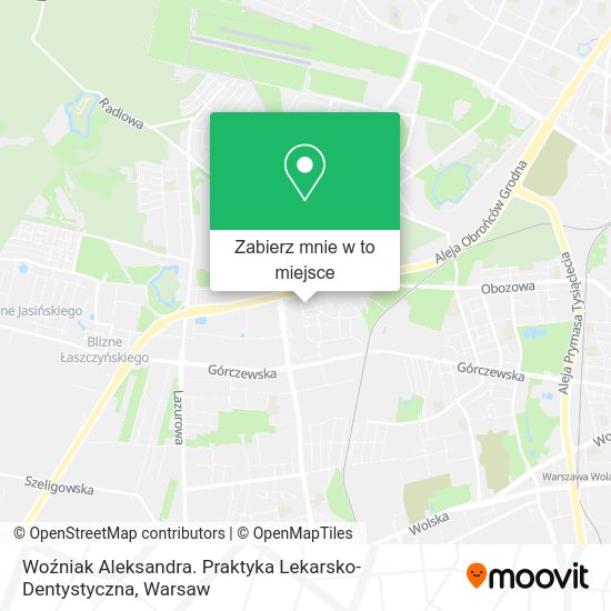 Mapa Woźniak Aleksandra. Praktyka Lekarsko-Dentystyczna