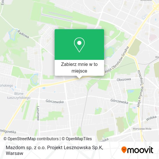 Mapa Mazdom sp. z o.o. Projekt Lesznowska Sp.K