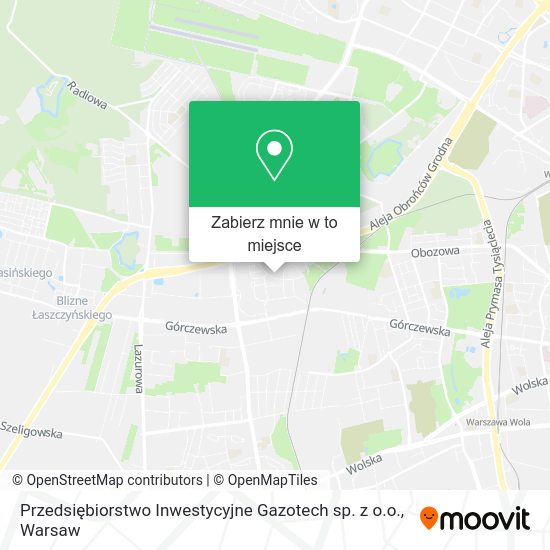 Mapa Przedsiębiorstwo Inwestycyjne Gazotech sp. z o.o.