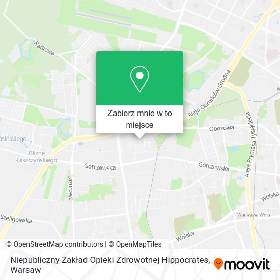 Mapa Niepubliczny Zakład Opieki Zdrowotnej Hippocrates