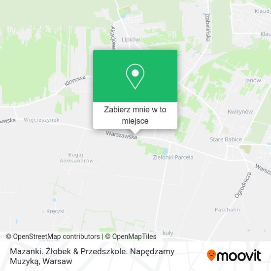 Mapa Mazanki. Żłobek & Przedszkole. Napędzamy Muzyką