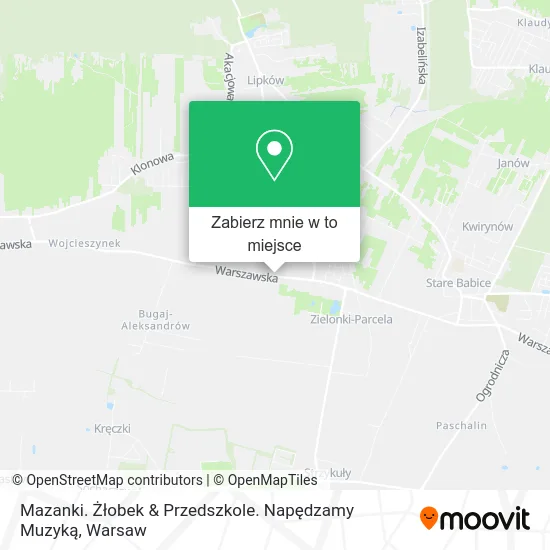 Mapa Mazanki. Żłobek & Przedszkole. Napędzamy Muzyką