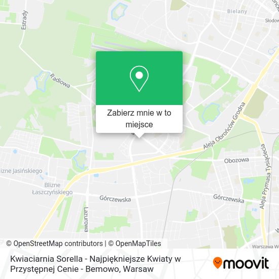 Mapa Kwiaciarnia Sorella - Najpiękniejsze Kwiaty w Przystępnej Cenie - Bemowo