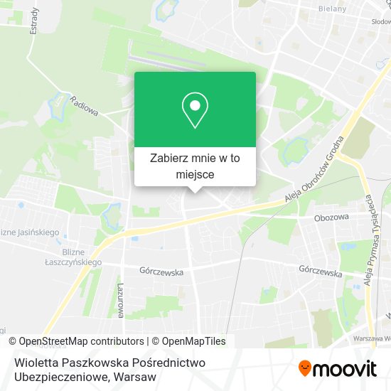 Mapa Wioletta Paszkowska Pośrednictwo Ubezpieczeniowe