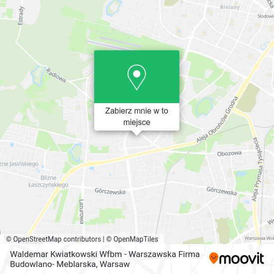 Mapa Waldemar Kwiatkowski Wfbm - Warszawska Firma Budowlano- Meblarska