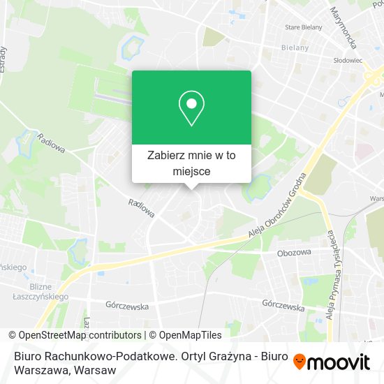 Mapa Biuro Rachunkowo-Podatkowe. Ortyl Grażyna - Biuro Warszawa