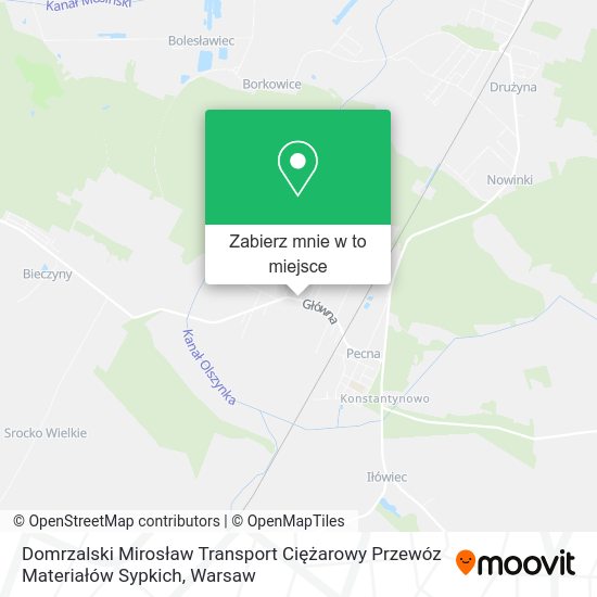 Mapa Domrzalski Mirosław Transport Ciężarowy Przewóz Materiałów Sypkich