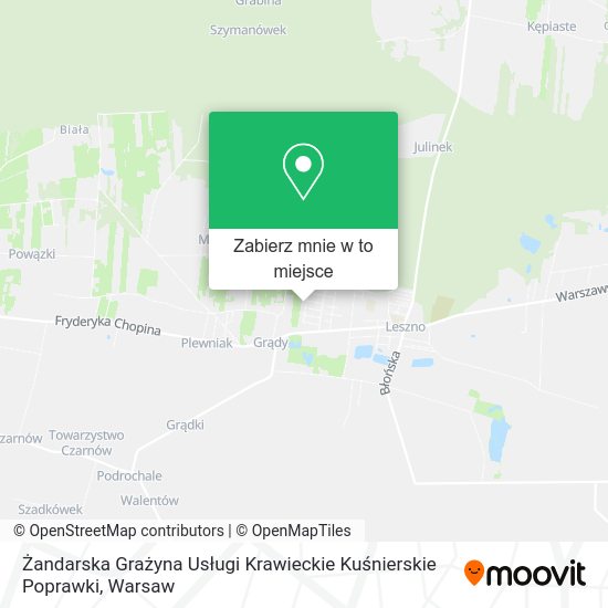 Mapa Żandarska Grażyna Usługi Krawieckie Kuśnierskie Poprawki