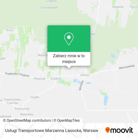 Mapa Usługi Transportowe Marzanna Lasocka